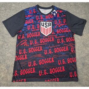 US Soccer Federation Mens XL Jersey T-Shirt Red Blue Black USA FIFA World Cup